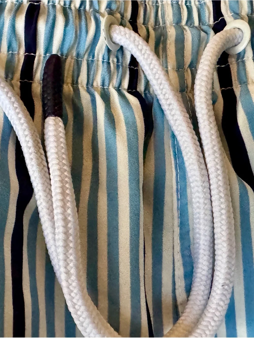 Trunks Surf & Swim Co. Light Blue & White Stripe Swim Trunks